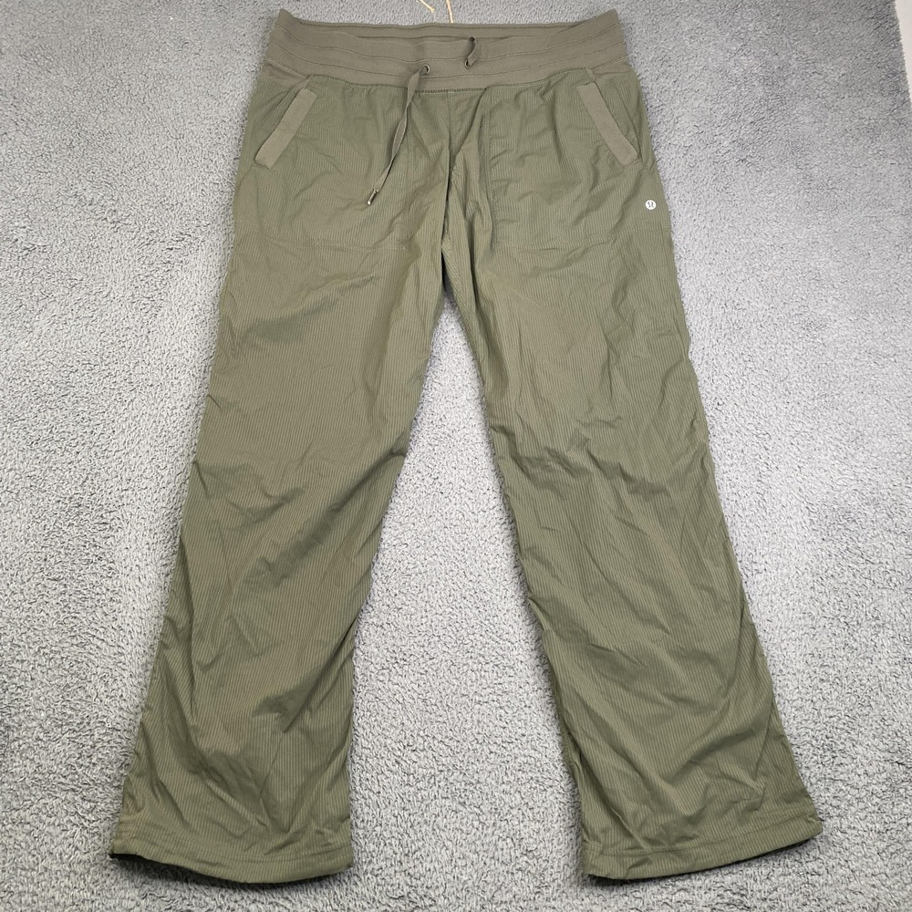 Lululemon Pants Womens Olive Green Drawstring Waist Straight Leg Yoga Dance